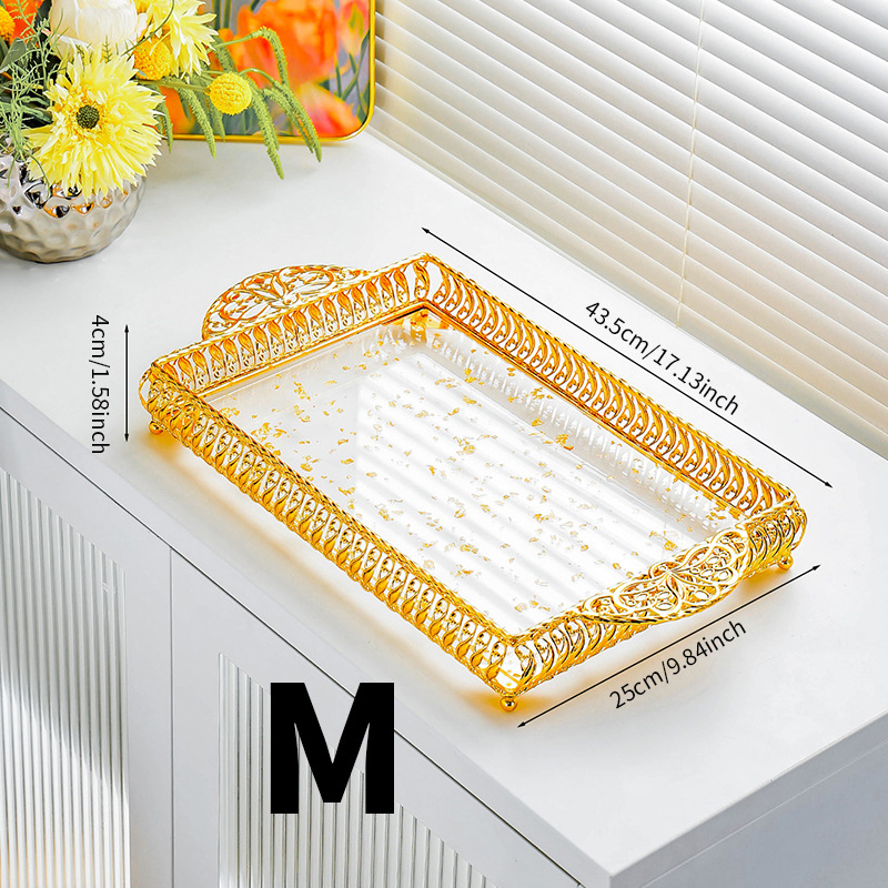 Nordic metal tray, light luxury acrylic storage plate, cosmetics, jewelry, decorative items, afternoon tea and dessert stand pic 9
