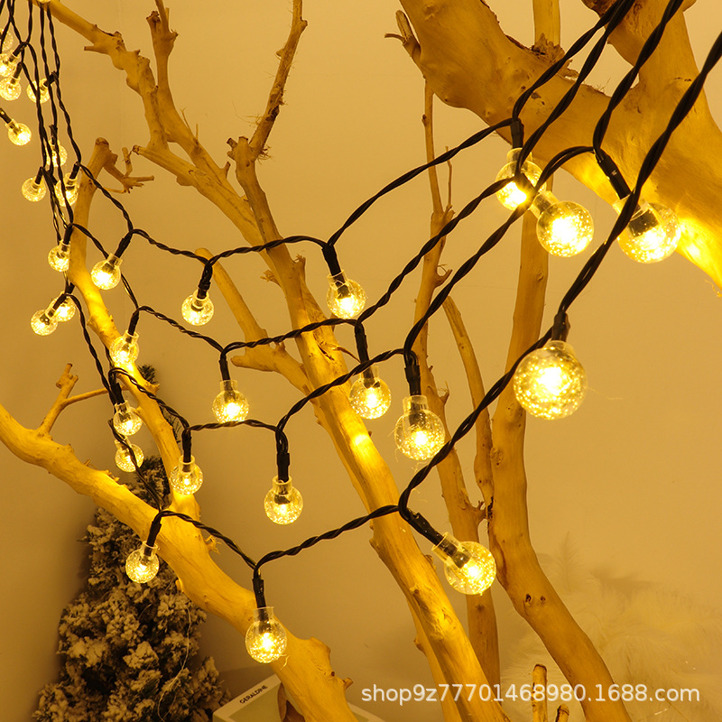 Solar air cannon ball lights, string of colored lights, LED light strings, romantic Internet celebrity decoration, bubble ball lights, camping decorative lights pic 8