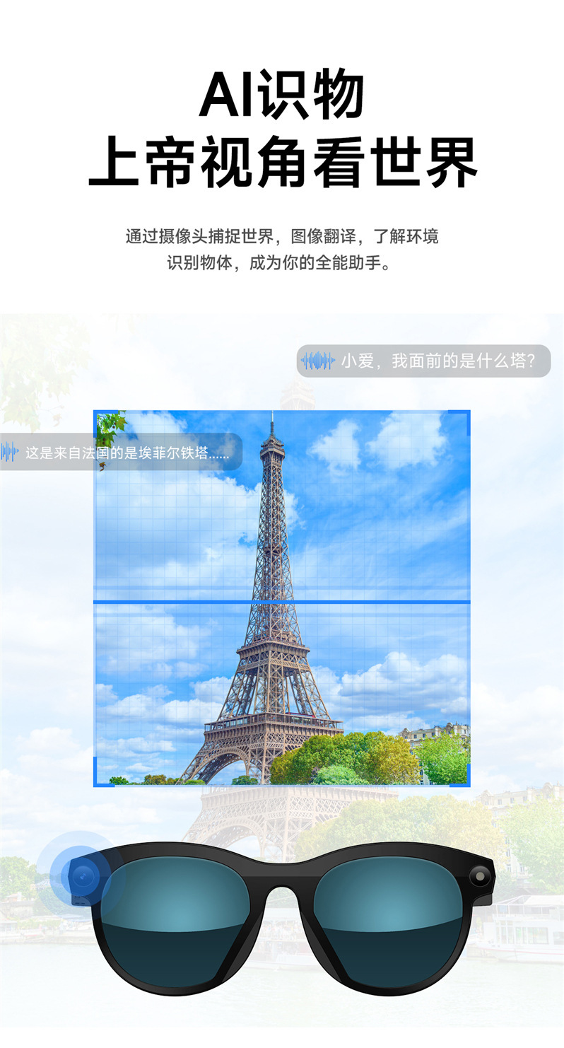 跨境M88智能眼镜200W像素拍摄蓝牙通话语音助手翻译听歌蓝牙眼镜详情11