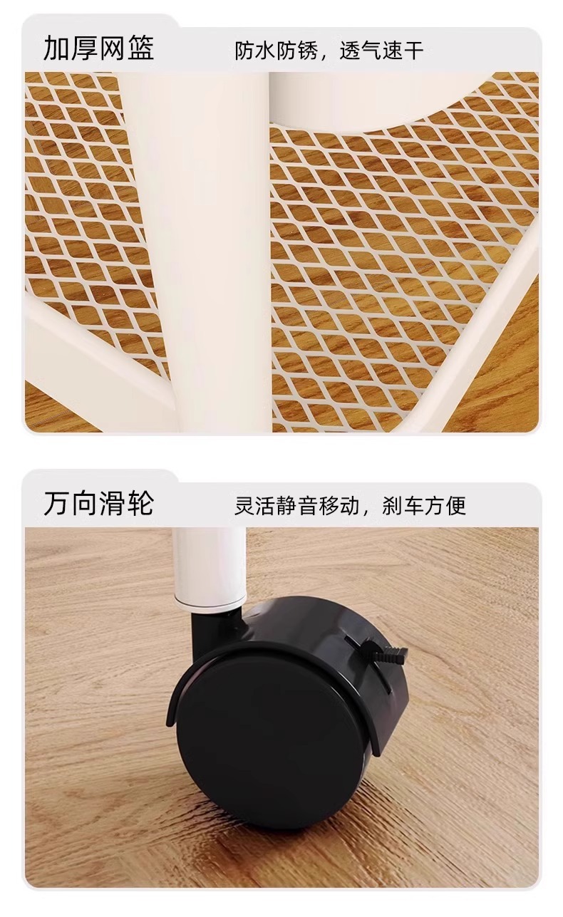 小推车置物架落地多层卧室卫生间婴儿用品收纳架厨房可移动零食架详情16