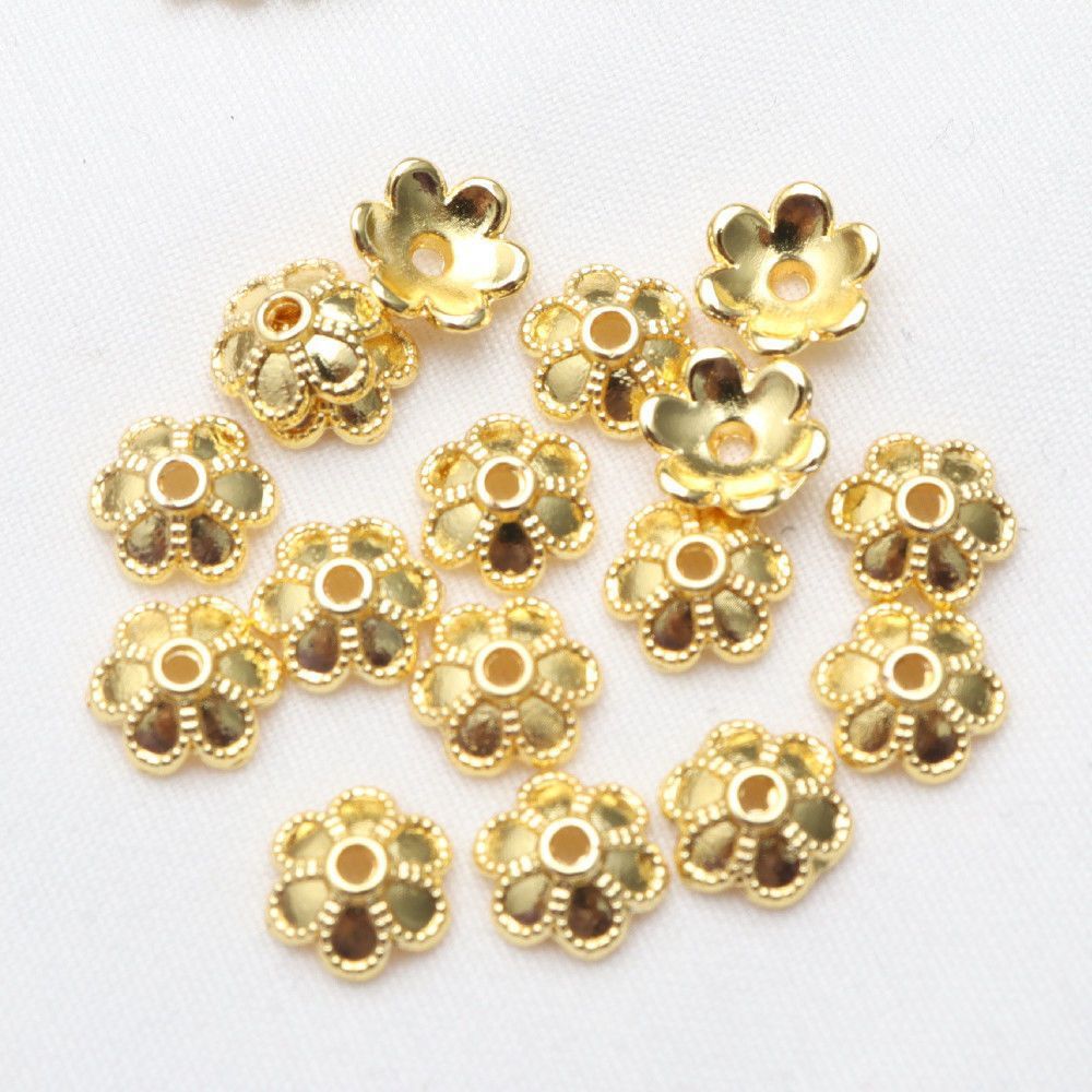 Gold-plated flower tray, spacer, bead tray, diy handcrafted material woven beaded bracelet, necklace accessory wholesale pic 9