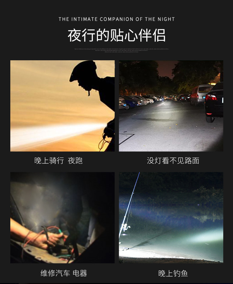 多功能led头盔灯警示灯USB充电户外运动夜跑自行车灯详情3