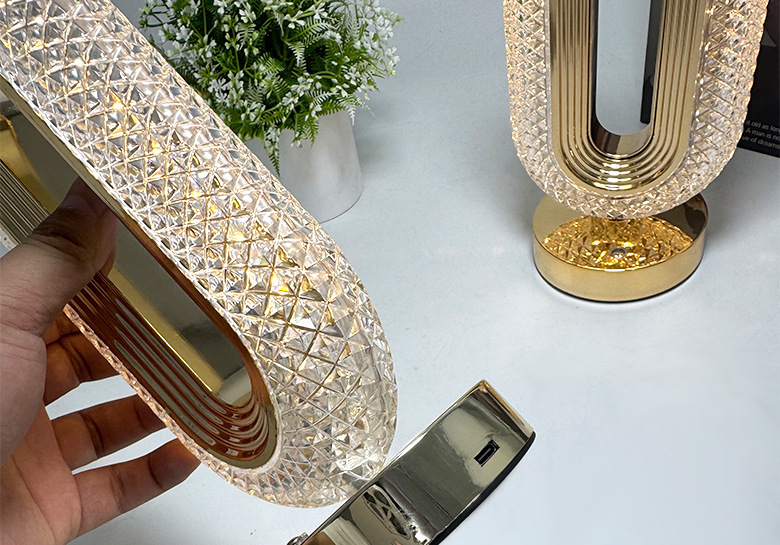 Crystal table lamp, electroplated process, track, European touch, bedroom, bedside, ambient night light, ambient light, bedroom pic 27