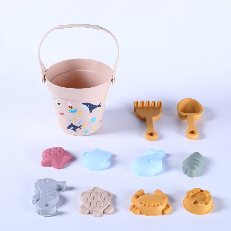 亚马逊爆款硅胶沙滩桶跨境海洋系列手提桶戏水亲子玩沙滩玩具套装详情16
