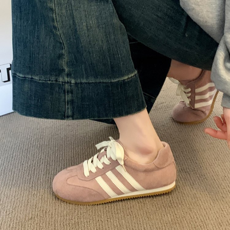 复古红色德训鞋女款小白鞋2025新款休闲板鞋运动厚底阿甘鞋详情23