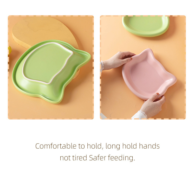 韩国陶瓷碗猫咪吃饭幼猫食盆罐头零食冻干餐盘矮脚猫碟盘子宠物碗详情13