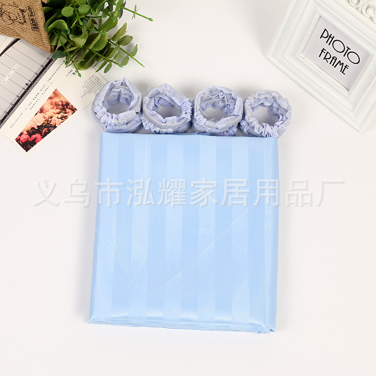 厂家批发涤纶阴阳条卫生间浴帘沐浴帘防水隔断门帘酒店专用浴帘详情6
