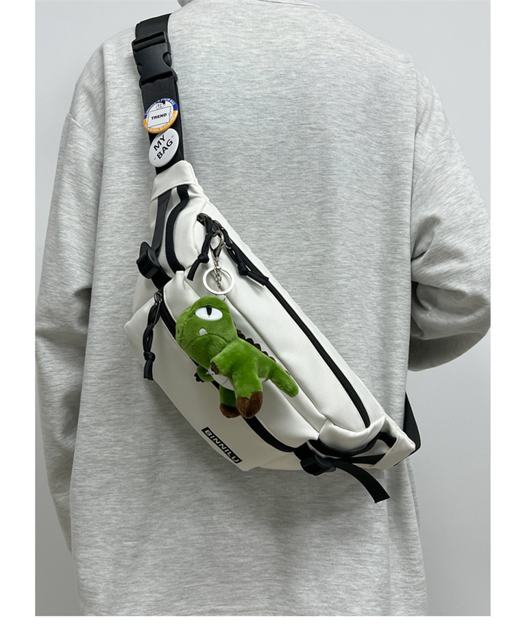 新款简约胸包男休闲潮流运动学生单肩包百搭斜挎包女手机男生腰包详情4