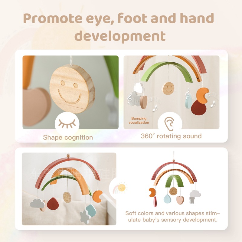 婴幼儿安抚床铃弯曲彩虹星星月亮挂件新生宝宝安抚悬挂式床铃玩具详情21