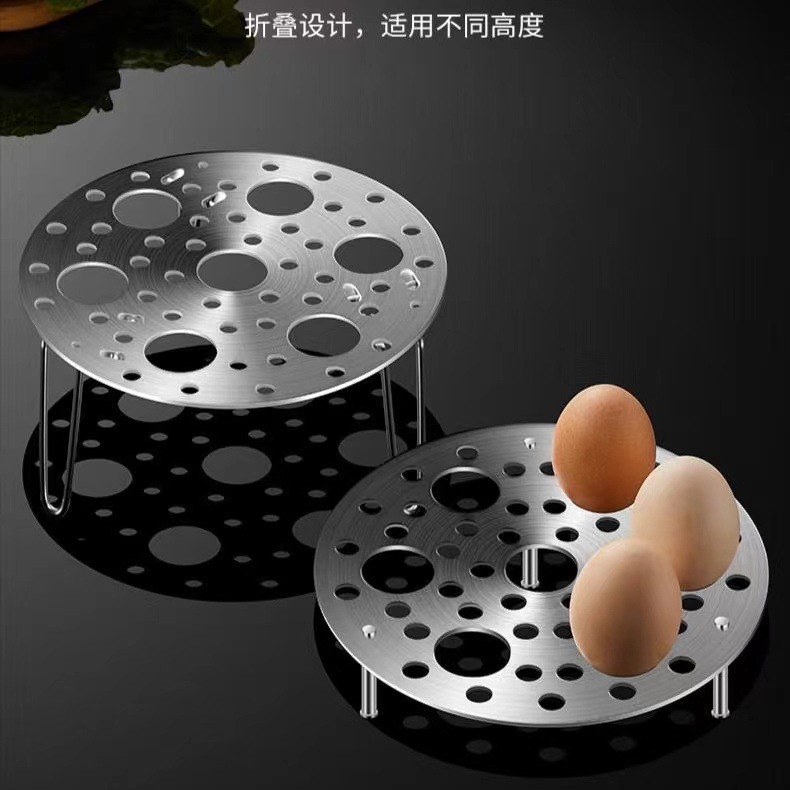 不锈钢蒸架隔水家用高脚多用加厚万能蒸蛋架高压锅电饭煲折叠蒸盘详情6