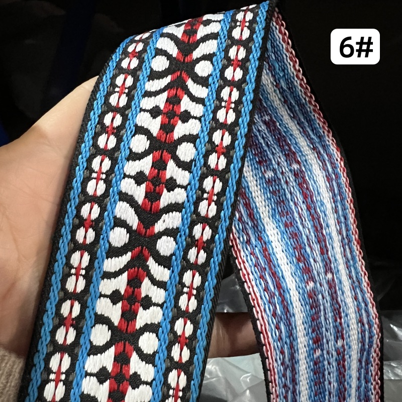 Al por mayor 50mm ancho color poliéster algodón poliéster estilo étnico jacquard correas equipaje y bolsos ropa zapatos y sombreros decoración hecho a mano DIY pic 11