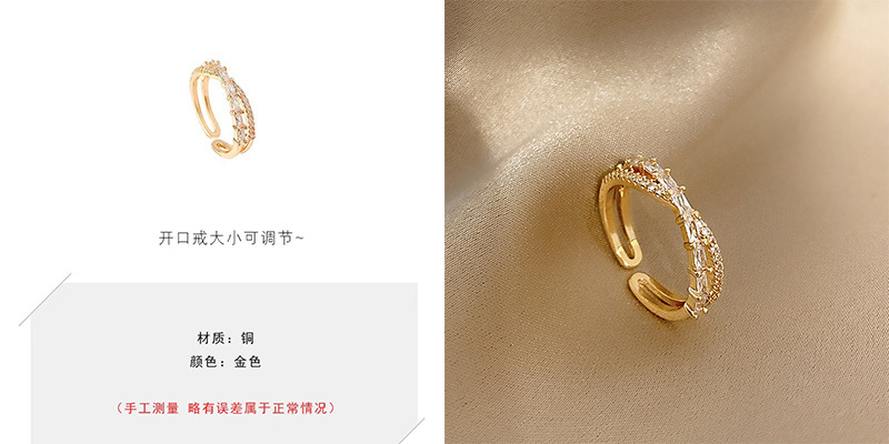 Korean-style niche light luxury ring, with a unique design sense, micro-inset zircon ring, a high-end and adjustable jewelry that is popular among Internet celebrities pic 12