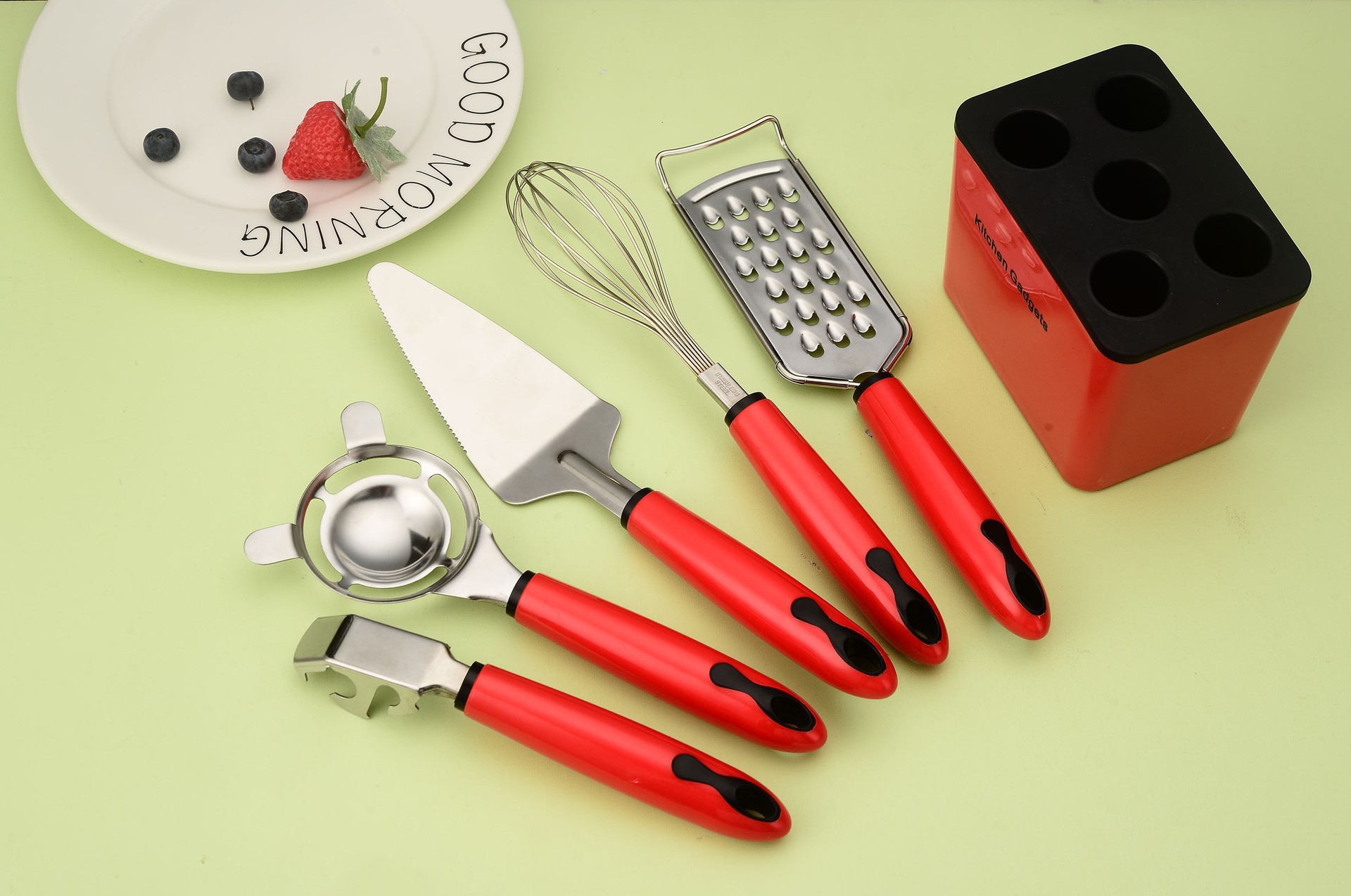 Stainless steel kitchen small tool set with storage seat, peeler, fruit knife, egg beater, baking complementary food tool combination pic 16
