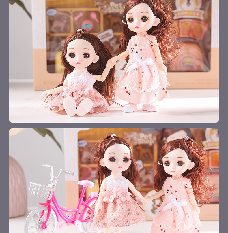 Boxed doll toy girl set, little girl toy gift box set, Princess Barbie dress-up doll pic 9