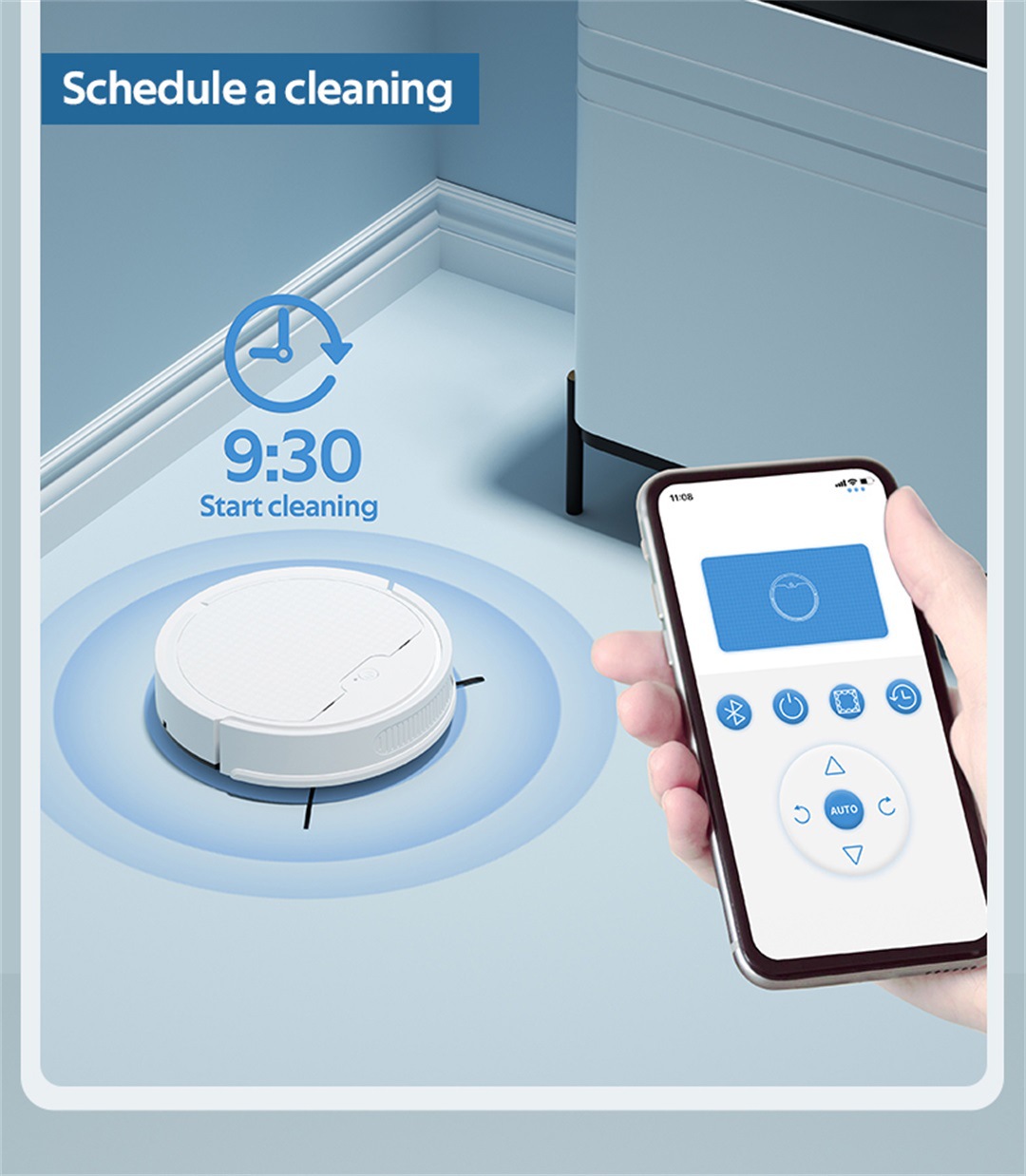 Smart Robotic Vacuum Cleaner for Home, Automatic obowai OB8S详情10