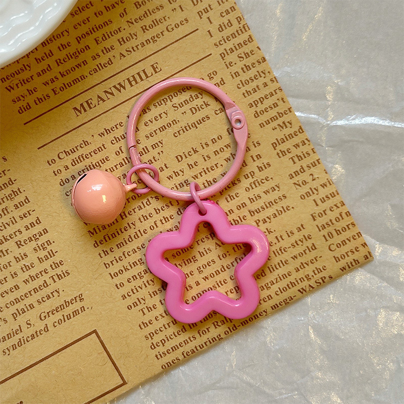 Colorful five-pointed star acrylic keychain pendant, candy-colored headphone case hanging decoration, fresh and cute couple bag decoration pic 5