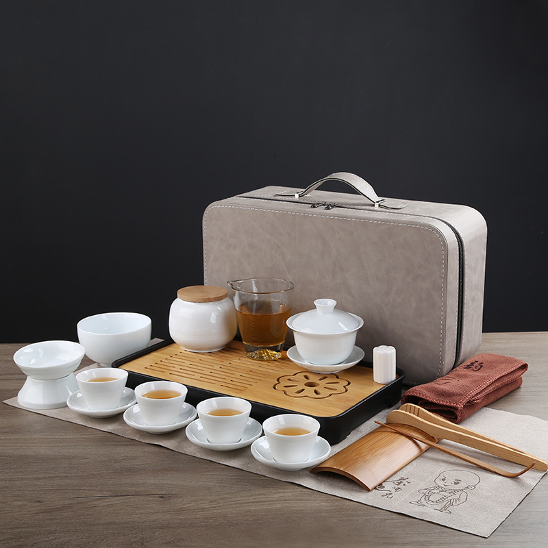 Teaching and training tea art tea set, Japanese portable travel kung fu tea set, business home, company gift logo pic 9
