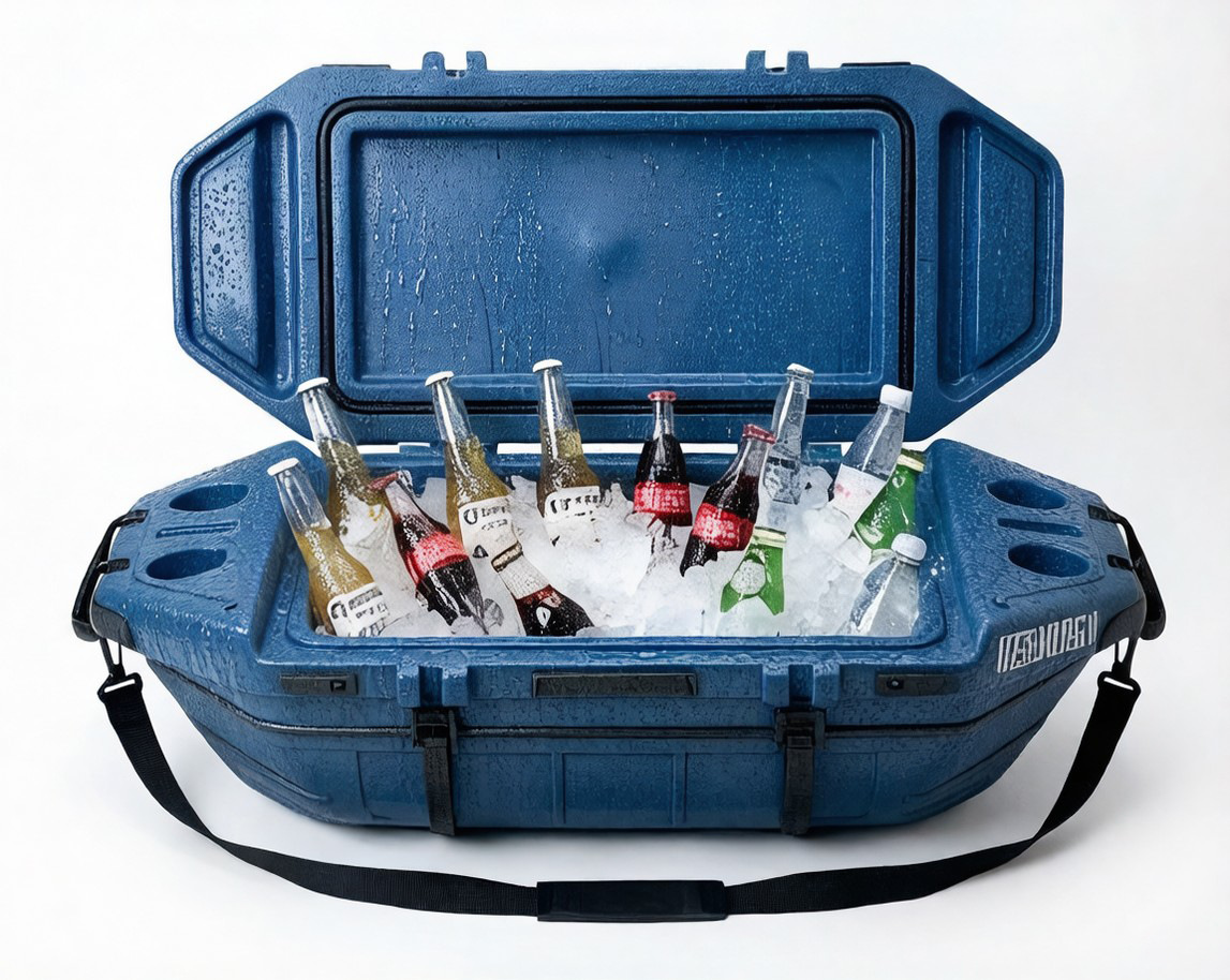 Customized 48QT boat-shaped insulated box, cross-border outdoor equipment, land water-floating food refrigeration storage container, ice box pic 9