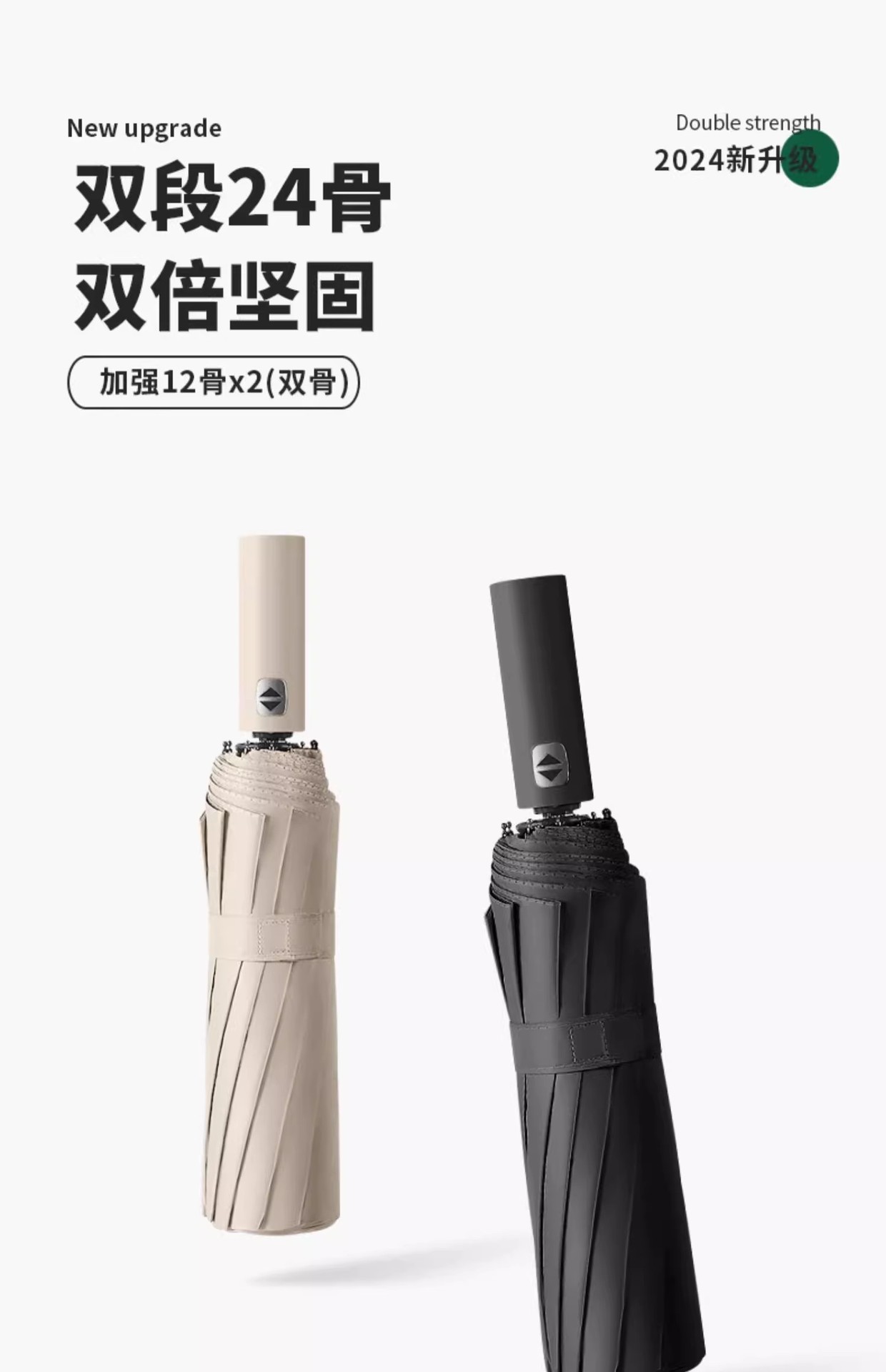 雨伞自动伞24骨大伞 遮阳伞加固抗风暴黑胶防晒伞男士自动晴雨伞详情19