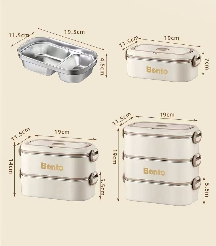 Stainless steel microwave oven heating portable large-capacity multi-layer household, office worker and student lunch box pic 21