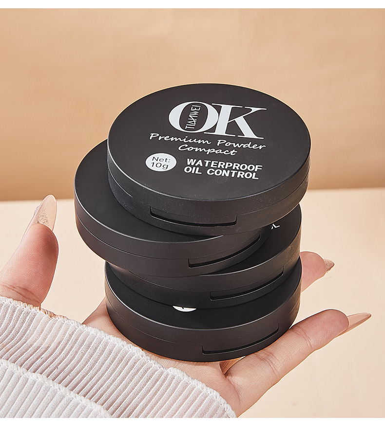 Tianwei Cross-border OK English Version Matte, Fine, smooth, clear, natural, long-lasting, setting and concealer powder compact pic 18