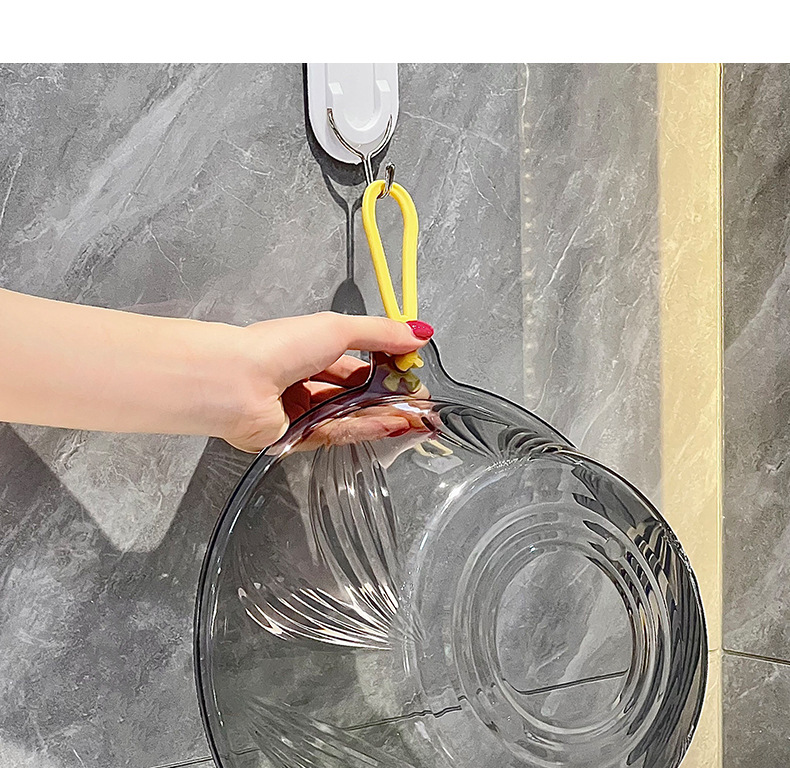 家用高颜值透明加厚纹理洗衣盆多功能壁挂洗脚盆塑料厨房洗菜盆子详情13