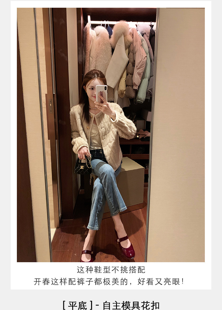 葡萄妈studiolee 经典百搭圆头一字带粗跟玛丽珍单鞋小皮鞋女春夏详情15