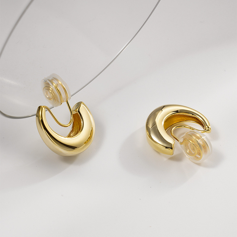 法式高级感水滴蚊香盘耳夹女无耳洞韩系小众弯月设计百搭耳扣饰品详情21