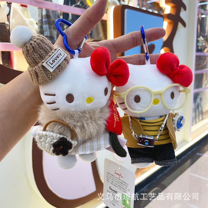 【 Genuine 】 hellokitty small pendant, cute plush doll kt doll dress, doll bag pendant pic 1