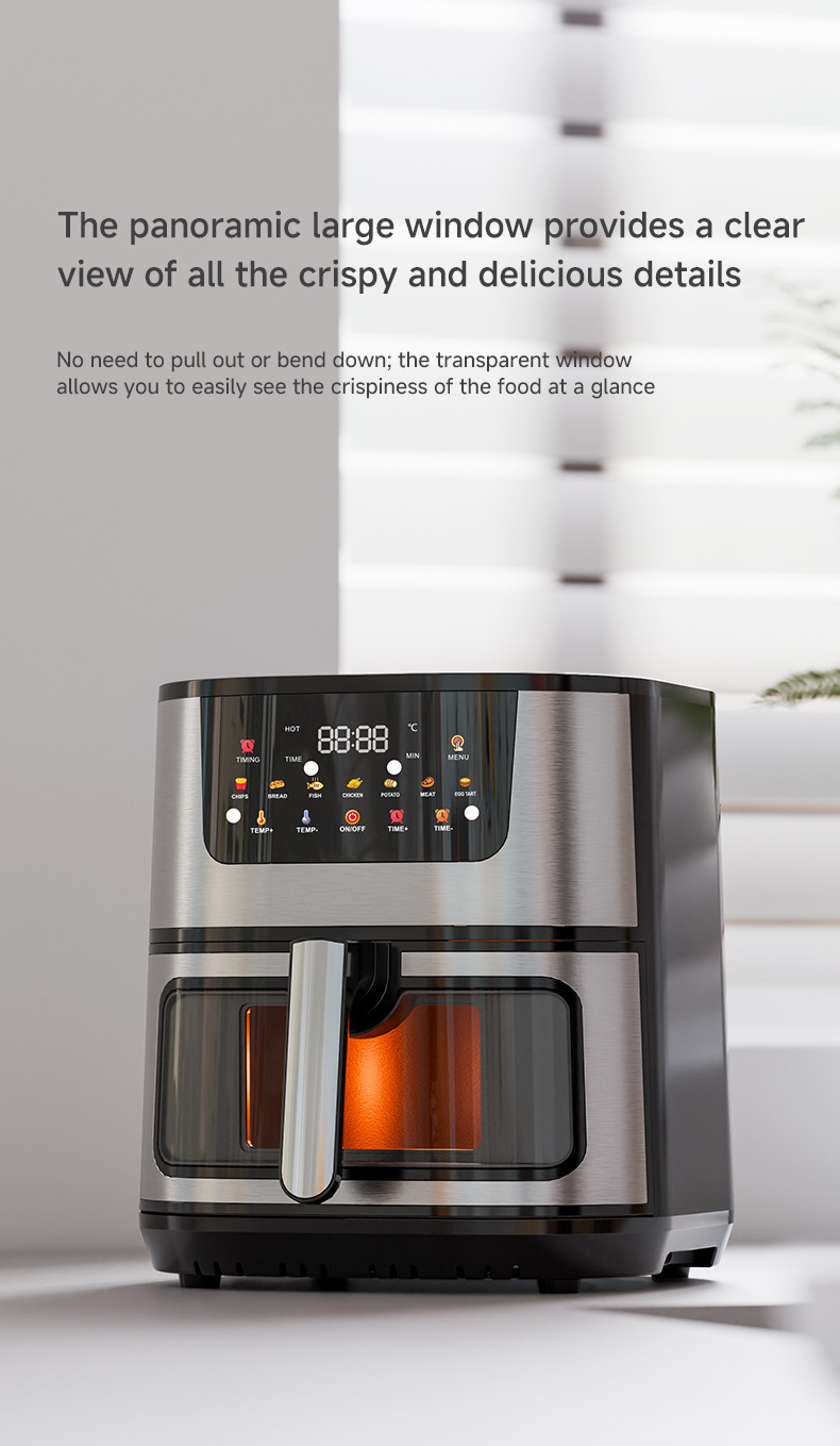Cross-border 15L touch oven, aluminum-coated non-stick pan, visible electric oven, household and export 110V air fryer pic 12