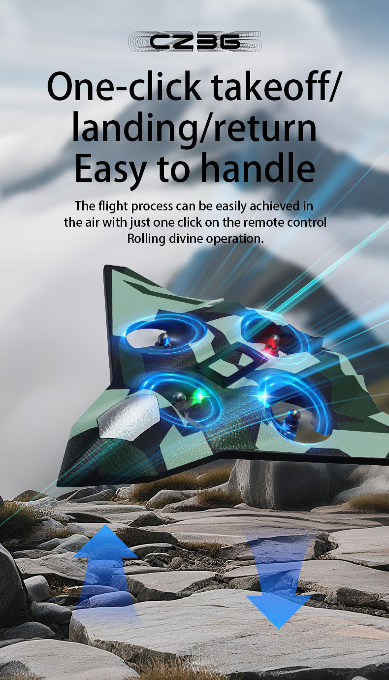 跨境CZ36四轴无人机2.4G固定翼泡沫飞机儿童户外玩具遥控飞机详情9