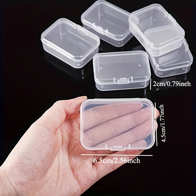 Cuadrado transparente portátil joyero collar caja accesorios caja de almacenamiento de uñas caja de pendientes pic 8