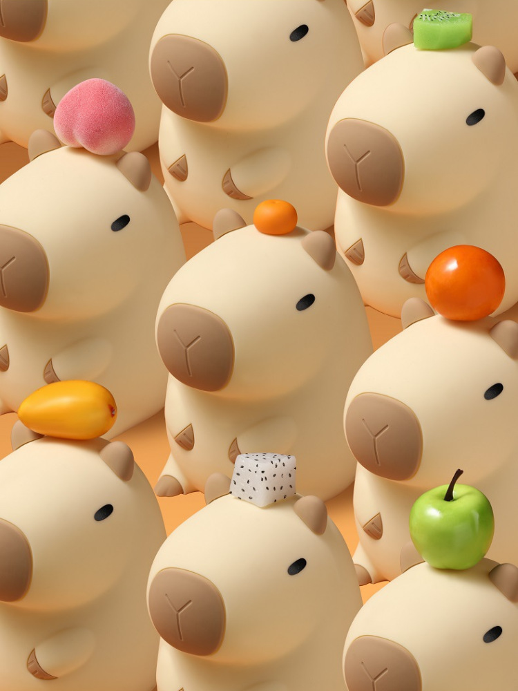 搪胶萌宠卡皮巴拉小夜灯儿童学生朋友礼物高级感卧室摆件卡皮巴拉拍拍灯详情1