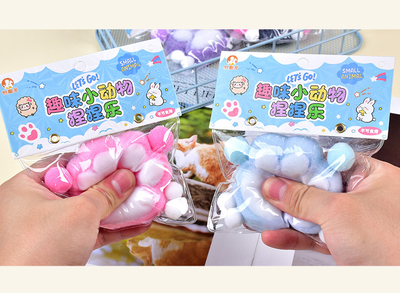 The same style of Xiaohongshu plush cat paw pinch fun stress-relieving toy, super soft mud texture food play Pinch fun stress-relieving toy pic 13