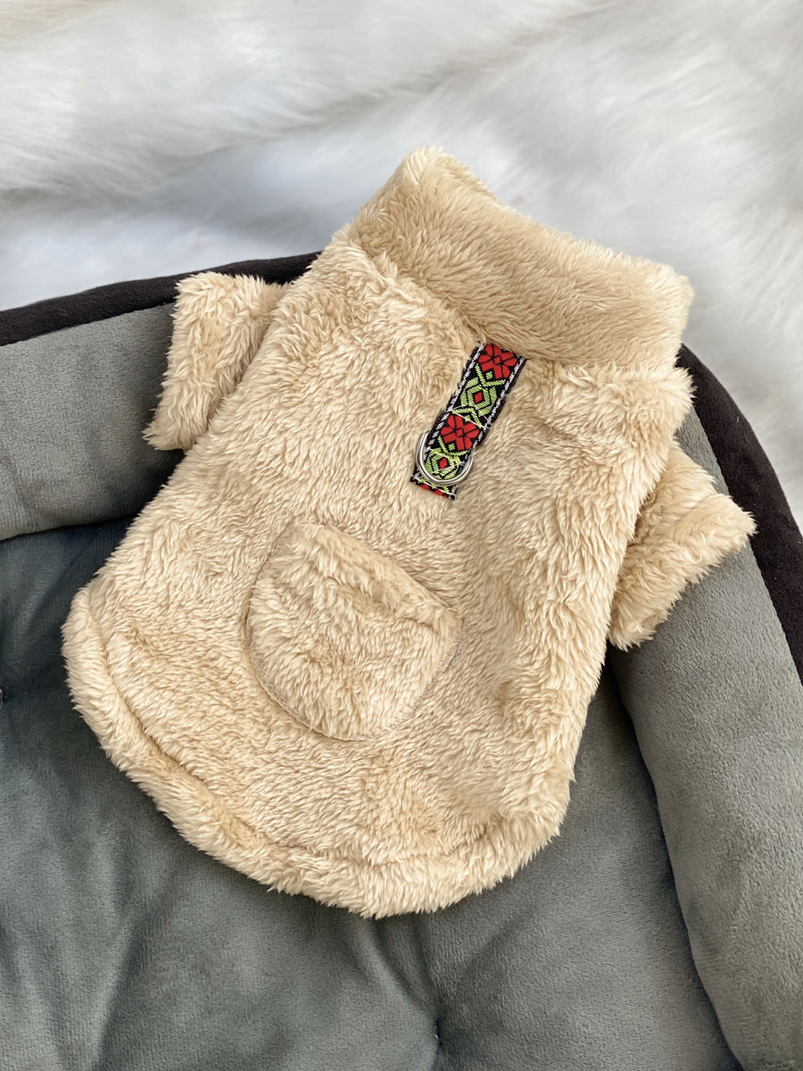 超小体狗狗猫咪衣服秋冬季毛绒四脚小码奶狗奶猫幼犬茶杯犬带牵引详情14