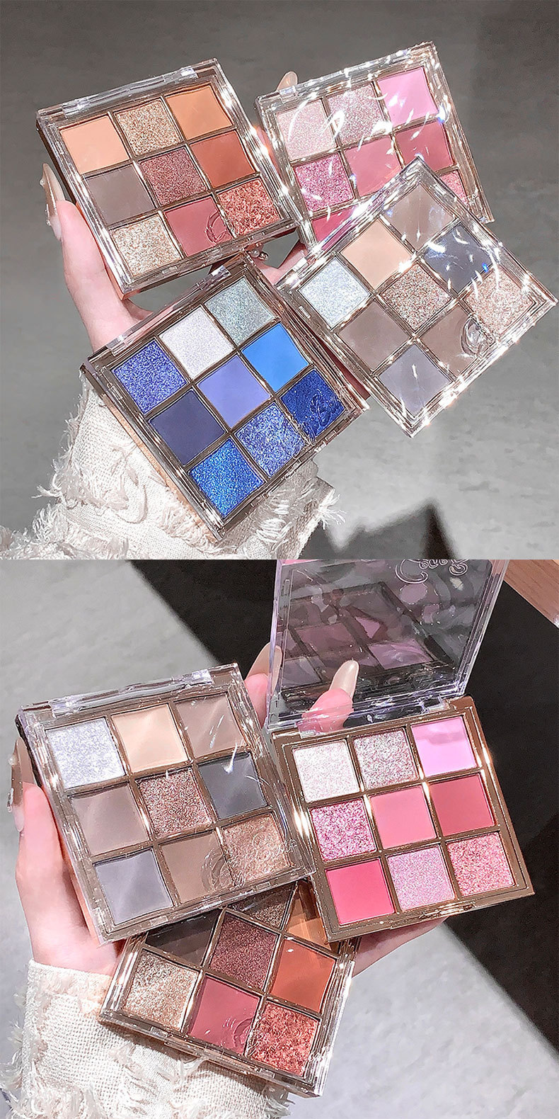 Gege bear戈戈小熊琉光幻影九色眼影盘珠光哑光大地色眼影彩妆详情12