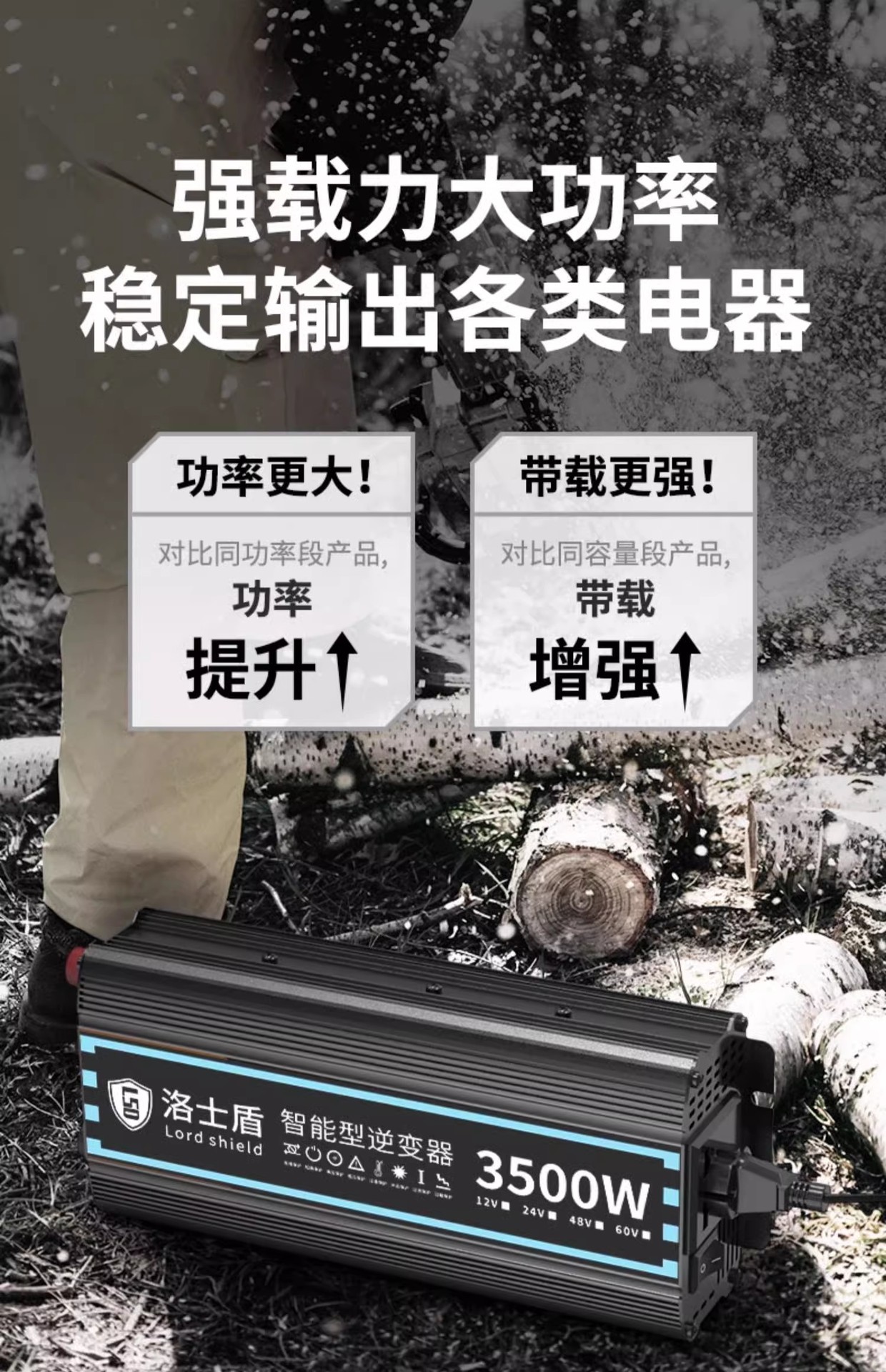 电瓶车专用纯正弦波逆变器48v60v72v转220v通用大功率家用车载电详情9
