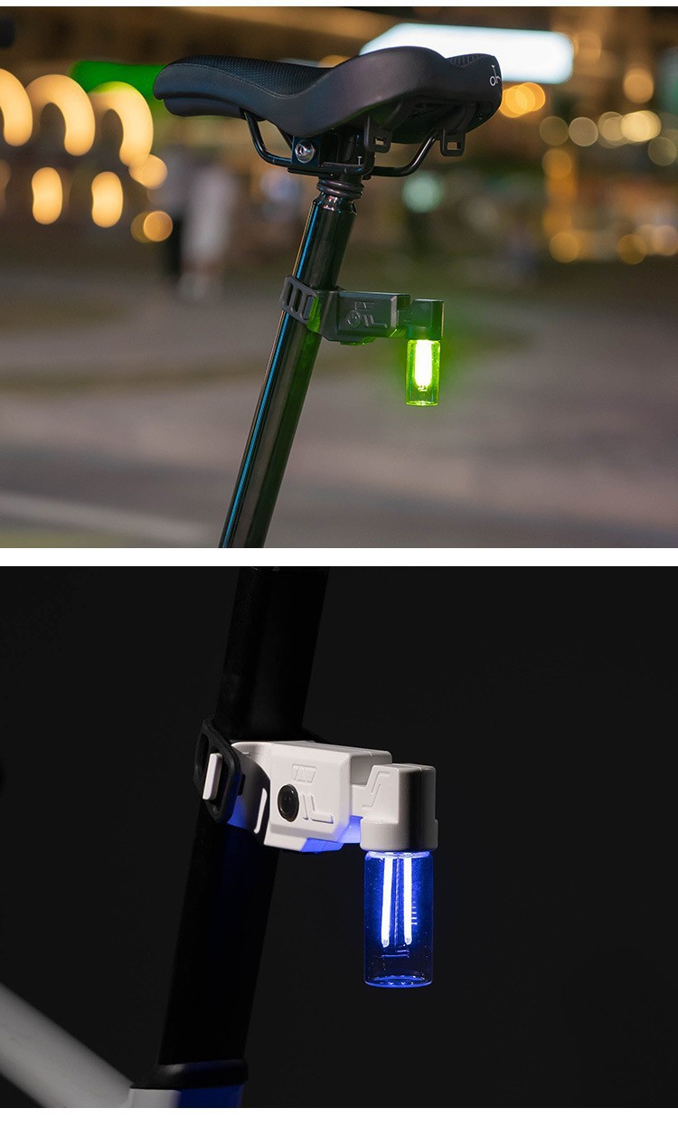 High-transparency glass taillights for bicycles, 360° visible safety USB warning lights, waterproof and long-lasting night riding equipment pic 15