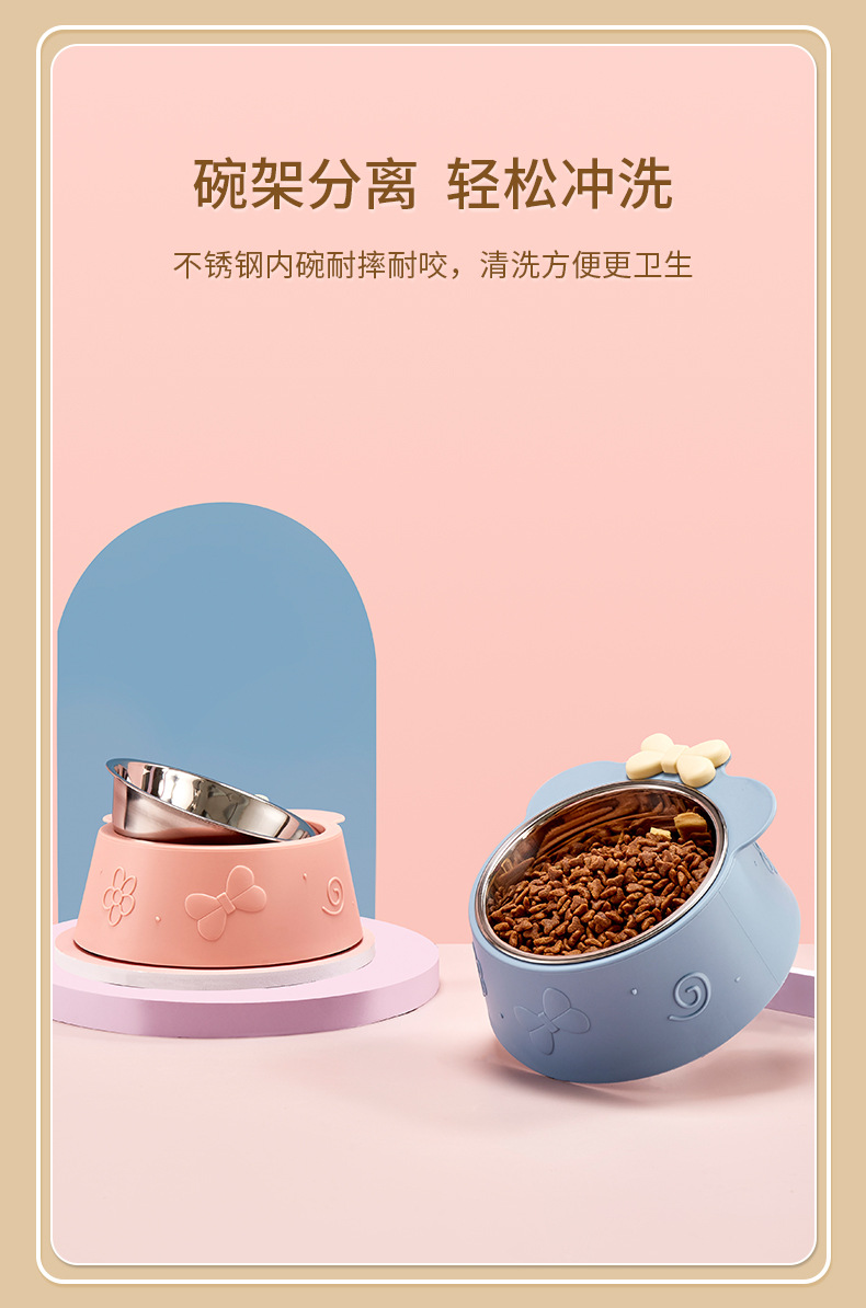 Pet stainless steel single bowl, super large capacity, dog bowl, anti-slip and anti-knock bottom, cat bowl, water dispenser, pet bowl wholesale pic 4