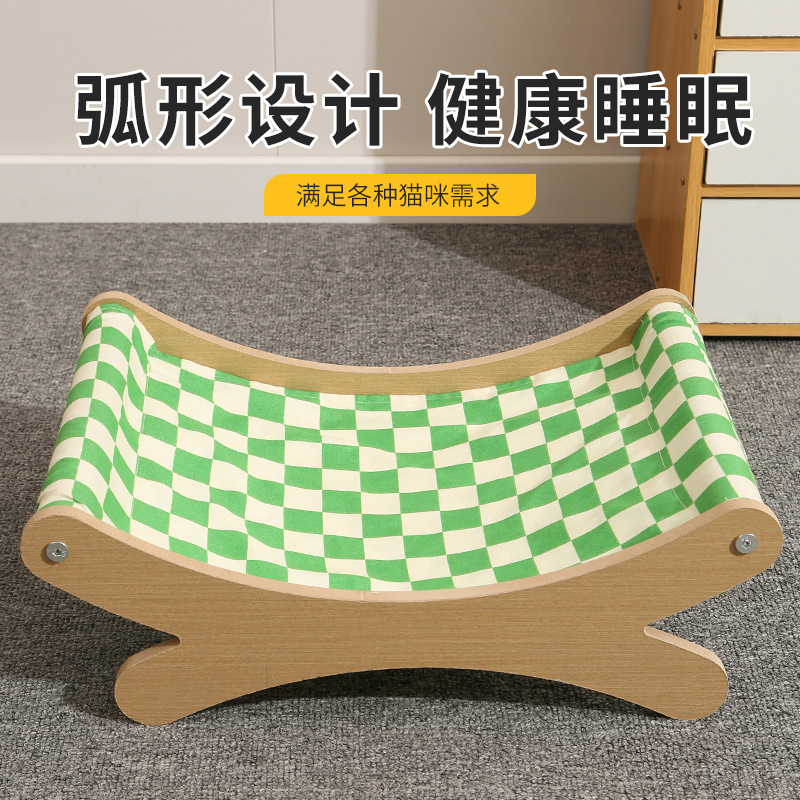Cross-border supply summer cat rocking beds, pet wooden hammocks, cat rocking chairs, hammocks, factory direct sales, cat beds pic 5