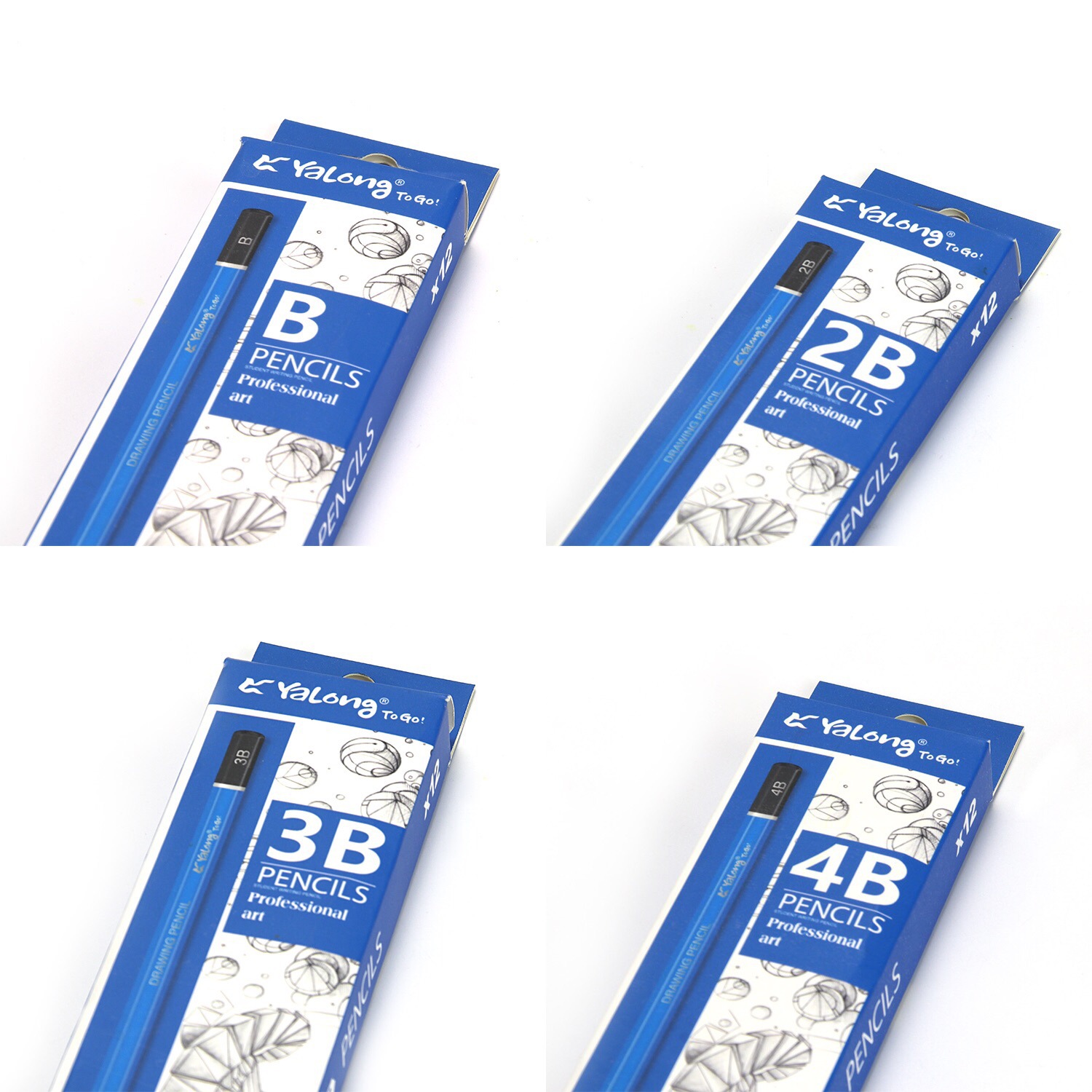 Yalong Cross-border Professional Wholesale Art student full set of pencils, blue matte finish drawing pencils pic 7