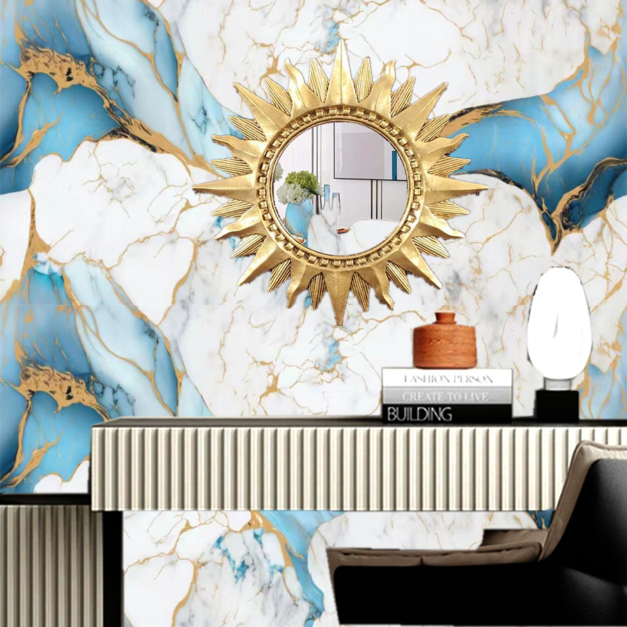 Cross-border exclusive Gilt Marble-patterned wallpaper for home decoration building materials background wall Gilt Marblewallpaper pic 37
