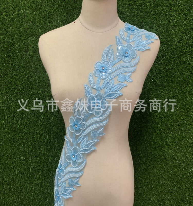 批发重工手工彩色亮片装饰花边 衣服节庆花边 服装辅料详情7