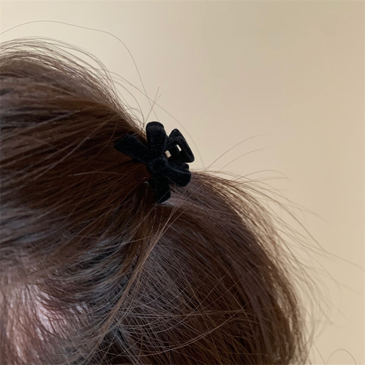 高级感丝绒蝴蝶结小抓夹刘海发夹小众设计发饰女小号碎发夹合金详情17