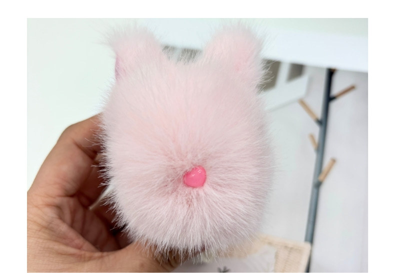 仿水貂毛小兔子迷你版可爱书包毛绒挂饰公仔小玉兔汽车钥匙扣挂件详情8