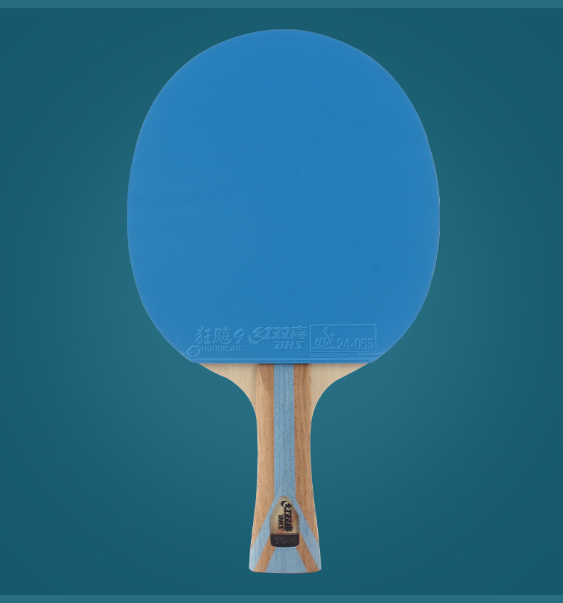 Red Double Happiness Seven-star table Tennis Racket, Wild Dash 9 Horizontal racket, Blue Sponge 7-star Professional Grade color rubber, genuine single racket pic 17