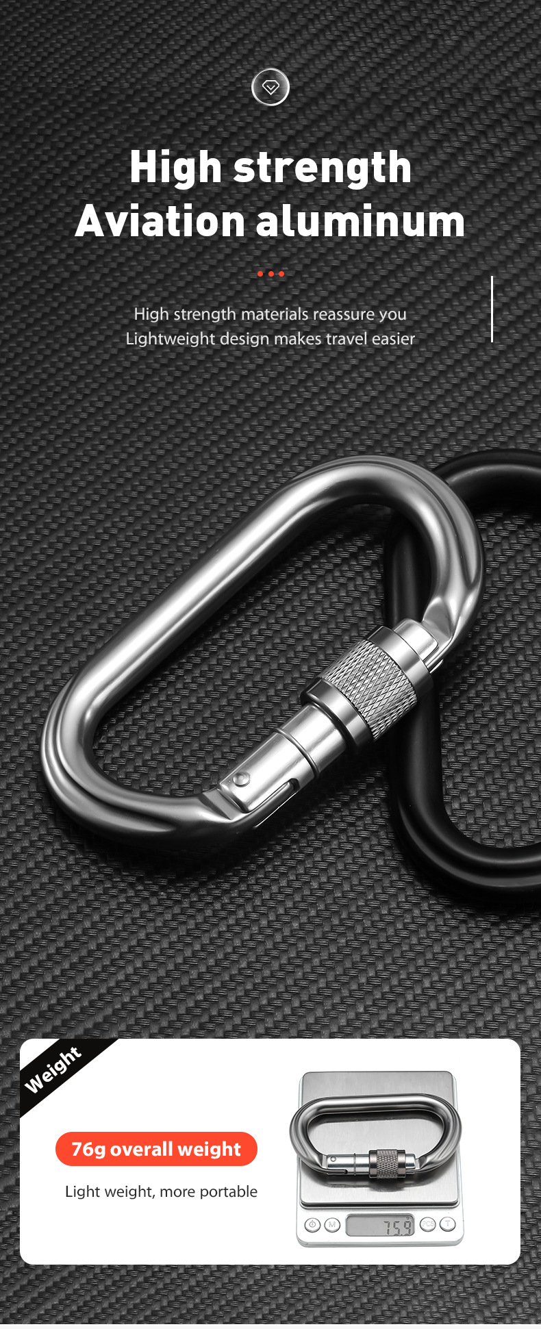 CLIWIZ户外登山攀岩O型自动主锁安全主锁登山扣快挂锁具装备详情3