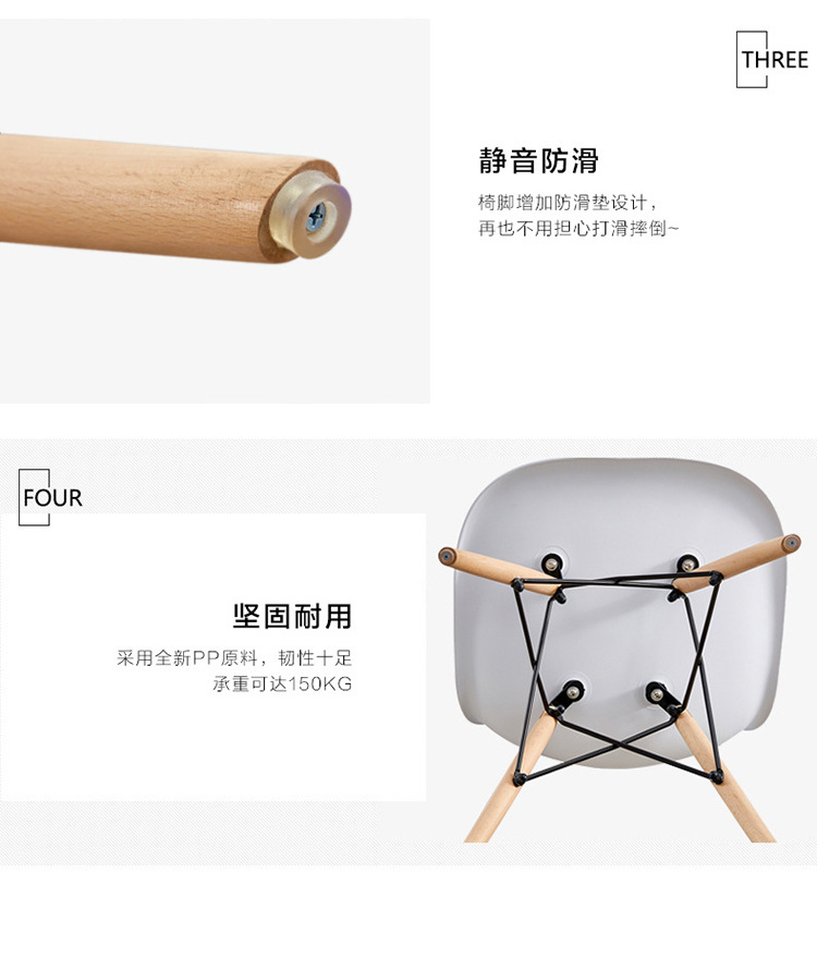 北欧椅餐椅现代简约凳子家用椅办公椅塑料靠背网红椅电脑洽谈桌椅详情7