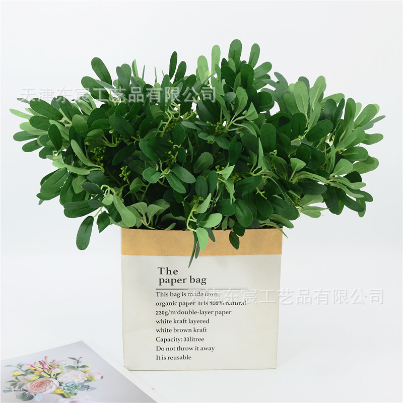 Artificial green plants and jujube leaves are bundled to create hotel landscape designs, wedding scene arrangements, flower boxes, and flower forest-themed flower wall flower arrangements pic 10