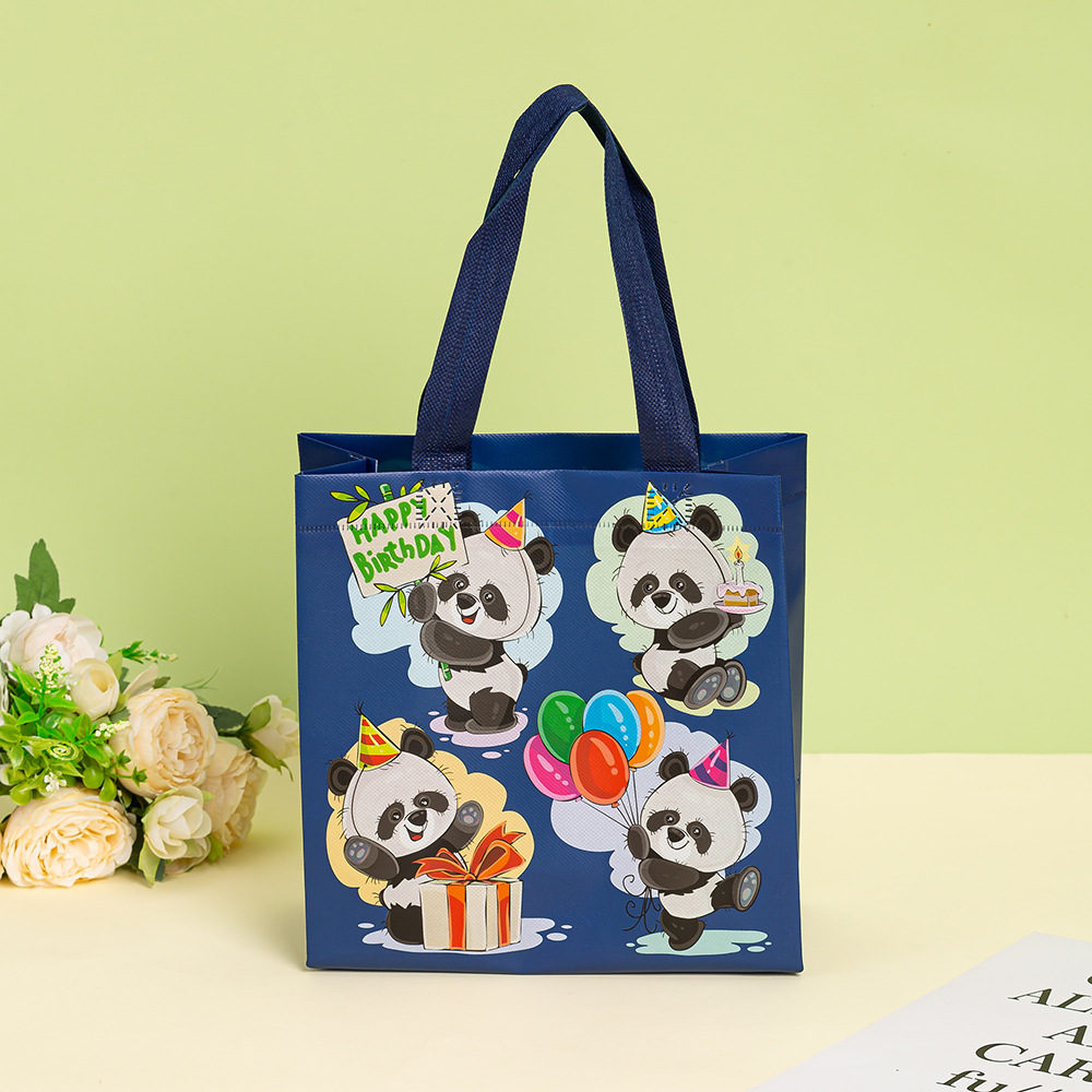 现货批发儿童便携购物袋 可爱卡通覆膜防水无纺布手提袋 伴手礼品袋无纺布袋详情23